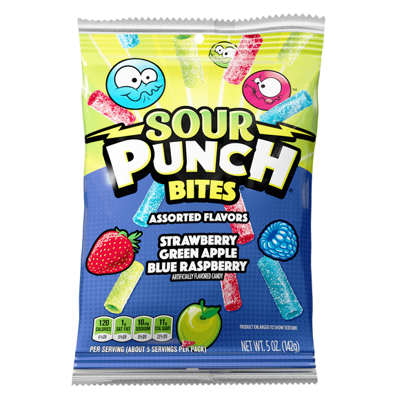 Sour Punch Bites Assorted Flavors Candy, 5oz Bag