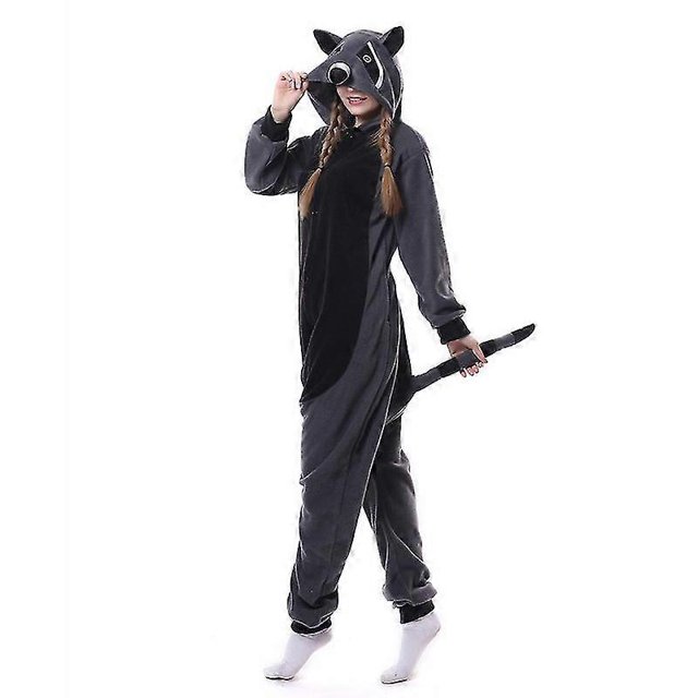 Raccoon Pajamas Animal Costume Jumpsuit Halloween Cosplay