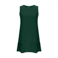 thumbnail image 7 of HomeGardon Summer Dresses Dresses for Women Women Summer Solid Color Round Neck Sleeveless with Button Down Hem and Pleated Dress,S-XXL, 7 of 7