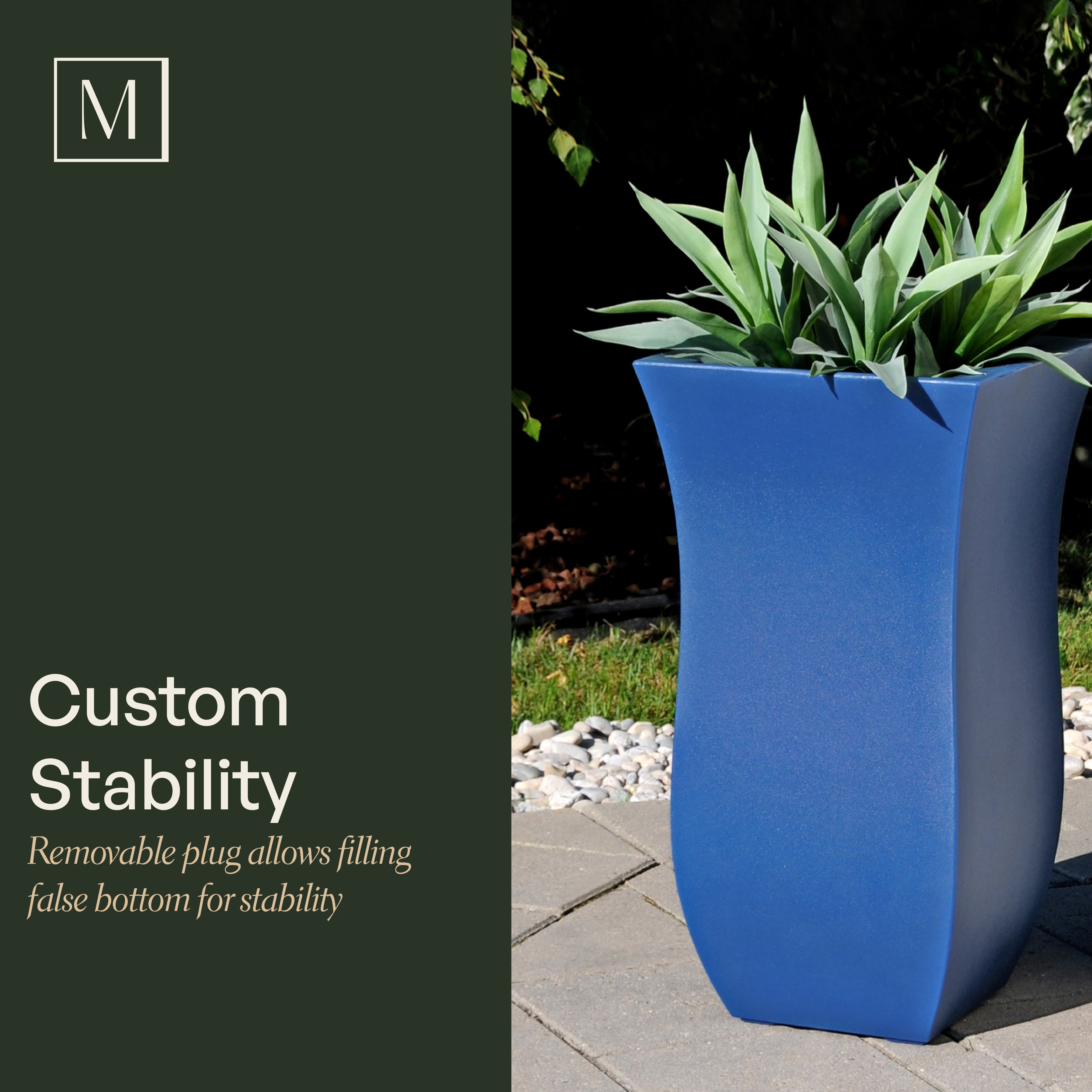 Mayne Valencia 16" x 16" x 30" Tall Square Espresso Plastic Planter