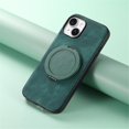 thumbnail image 7 of For iPhone 15 Case Retro Leather Circular Rotating Stand Shockproof Phone Case,Green,For iPhone 15, 7 of 7