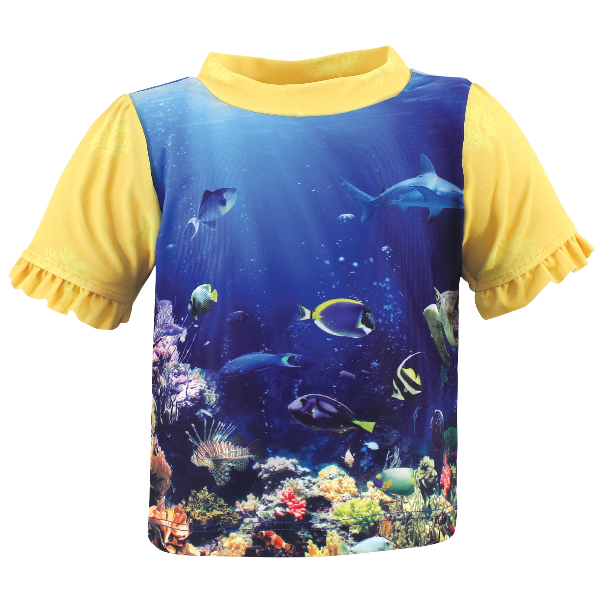 Hudson Baby Hudson Baby Toddler Girl Swim Rashguard Set Girl Coral Reef 5 Toddler Walmart Com Walmart Com