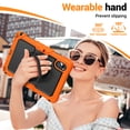 thumbnail image 3 of Case for Lenovo Tab M11 2023 TB-330FU/Xiaoxin Pad 2024 11 inch TB-331FC, 360 Rotating Stand Handle Shoulder Strap Heavy Duty Shockproof Cover, Orange, 3 of 7