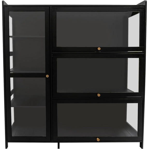 Curio Display Cabinet, Display Cabinet Storage Rack Collectible Toy Storage Rack Playroom Storage Cabinet and Bookcase Trophy Display Cabinet 39 X 13 X 44 Inches /100 X 33 X 111 cm