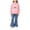 C-pink, variant on LNMQLPDBS Girls Hoodie Set Toddler Cute Graphic Pullover and Flared Jean Kids Casual 2 Piece Set Sweatshirt with Denim Pants Matching Set for Outdoor School Daily Wear