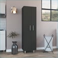 thumbnail image 6 of Storage Cabinets with Mop & Broom Storage, 5 Shelves, 71.3 Inch, Black/White | White+Black | Particle Board, 6 of 7