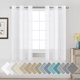 thumbnail image 1 of Cortinas de lino, paneles de cortina de mezcla de lino natural para sala de estar/cortinas transparentes de lino que reducen la luz, 84 pulgadas de largo, 2 paneles, juego de paneles de ventana con ojales de níquel, blanco puro natural37 pulgadas de ancho x 63 pulgadas de largo, 1 of 5