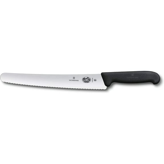 Victorinox Swiss Army 10-1/4" Serrated Bread Knife with Fibrox Handle, Black
