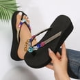 thumbnail image 6 of GPOECD Elegant Flip Flops for Women Summer Thick Sole Open Toe Slippers Casual Outdoor Wear Indoor Slippers for Women 03_Gold,6.5, 6 of 9