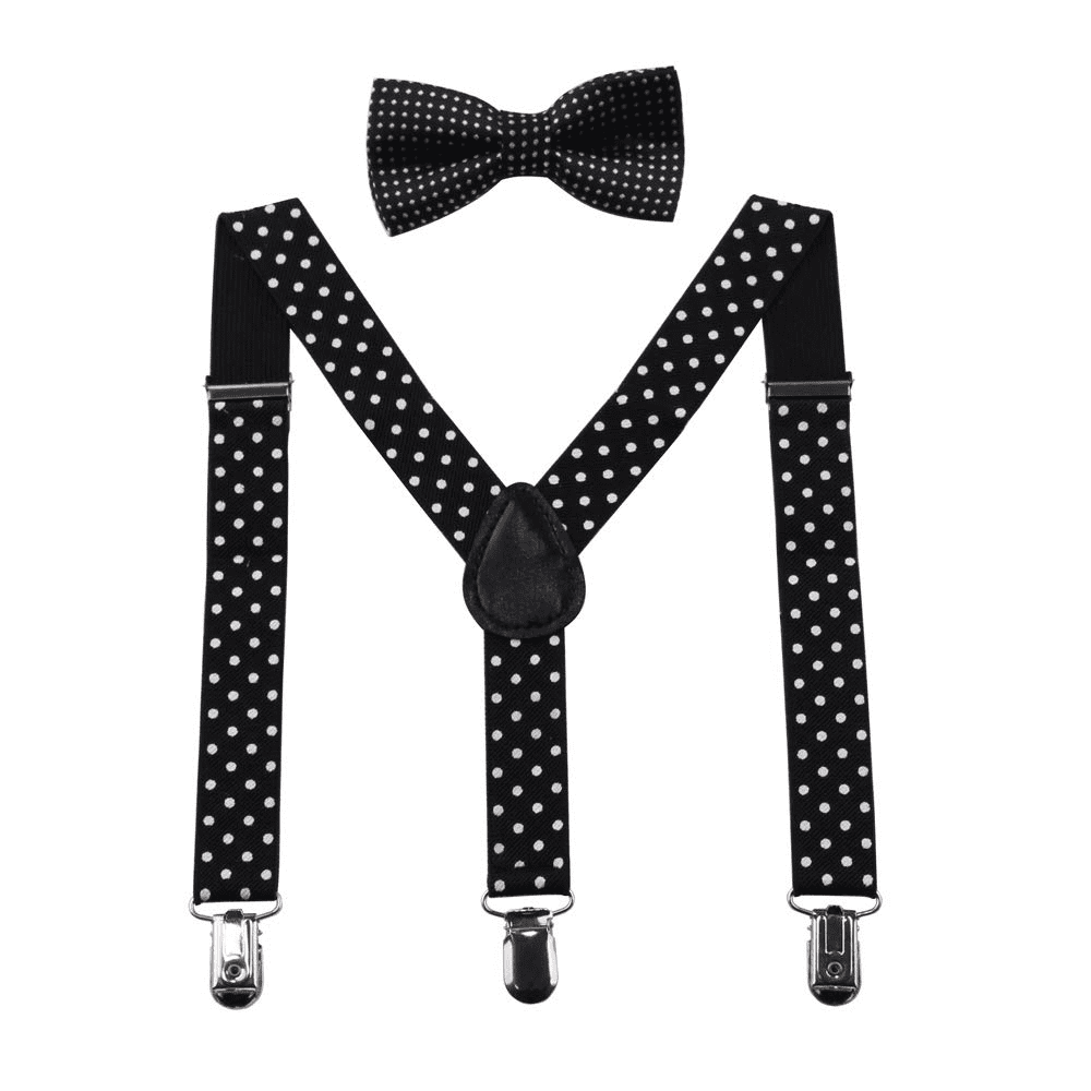 Child Kids Suspenders Bow Tie Set for Boys and Girls Adjustable Elastic Suspender Bowtie Set