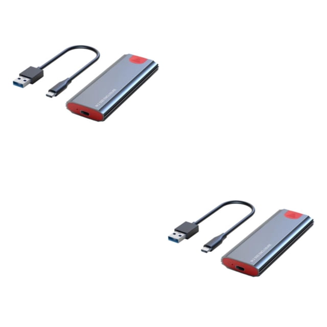 Bearachild M.2 NVMe SSD Recinto Aluminio USB3.1 Gen2 10Gbps HDD Box Portátil USB3.2 PCIe 3.0 Disco duro móvil Gris AC Gris con cable de CA 2Conjunto