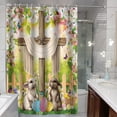 thumbnail image 4 of hengsof Spring Easter Shower Curtain for Bathroom Happy Easter Bunny Green Eucalyptus Shower Curtains Colorful Eggs Rabbits Decor Waterproof Fabric Bath Curtain Accessories, 4 of 7