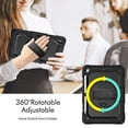 thumbnail image 2 of Case for iPad 9th 8th 7th Gen 10.2 inch 2021 2020 2019 with Screen Protector, 360 Degree Rotating Kickstand Hand Strap Heavy Duty Shockproof Cover with Shoulder Strap, Black, 2 of 7