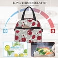thumbnail image 4 of Naloa Leaves And Anemone Flowers In Red Grey Print Lunch Bag for Women & Men Insulated Lunch Box or Cooler Lunch Tote Bags for Work, Travel, Outdoor, 4 of 5