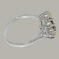 thumbnail image 4 of LBG British Made 14k White Gold Natural Sapphire & Cultured Pearl Womens Promise Ring - 33 size options - Size 4.5, 4 of 6