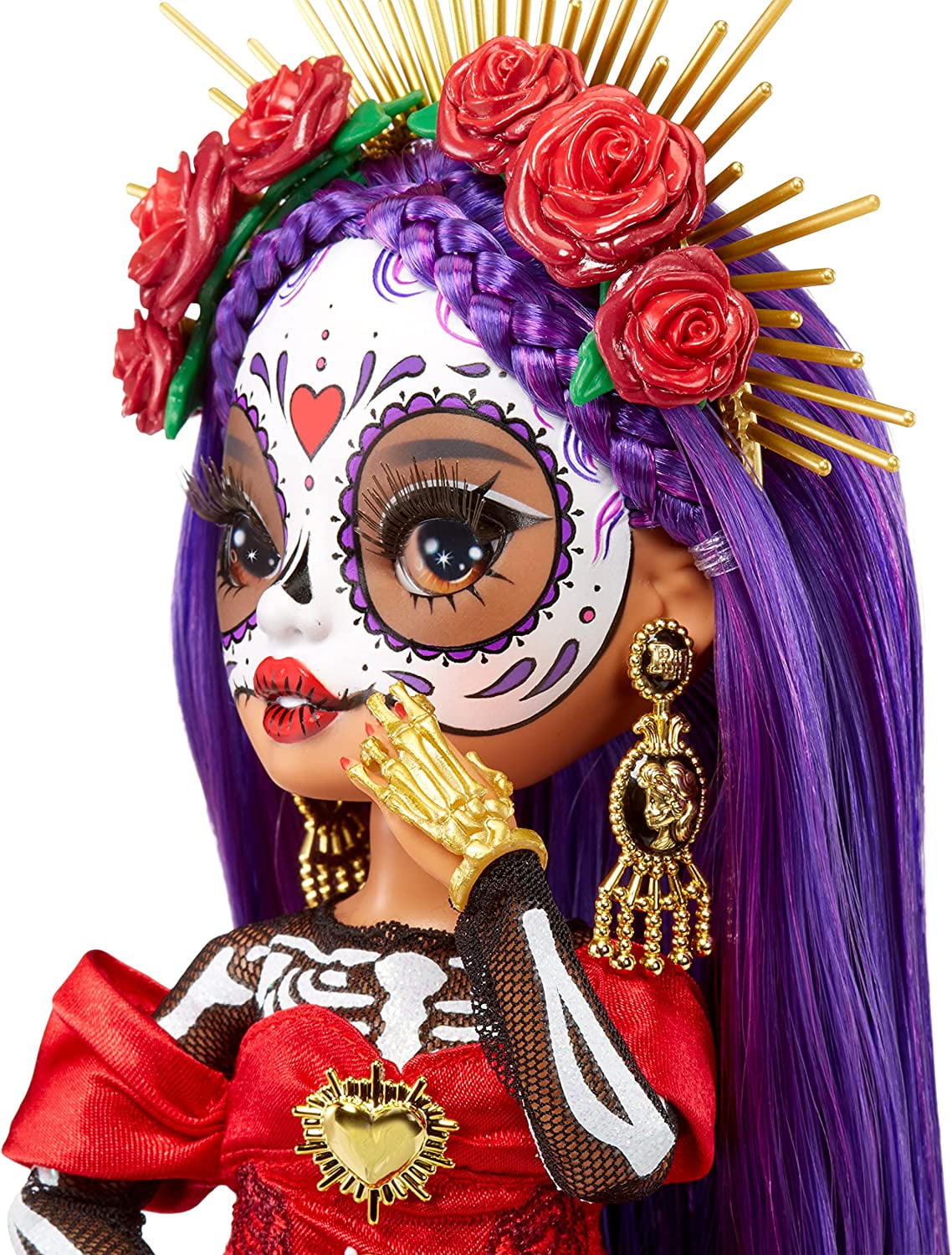 Rainbow High 2022 Celebration Edition Día De Los Muertos Maria Garcia Fashion Collector Doll 11 in. Celebratory Face Painting & Calavera Purse. Light Up Display & Premium Accessories. Great Gift