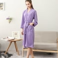 thumbnail image 2 of Lightweight Waffle Knit Bathrobe for Men & Women - Solid Color Lounge Robe - Home Spa & Hotel Style Wear | | 1PC Women's Robe, 2 of 6