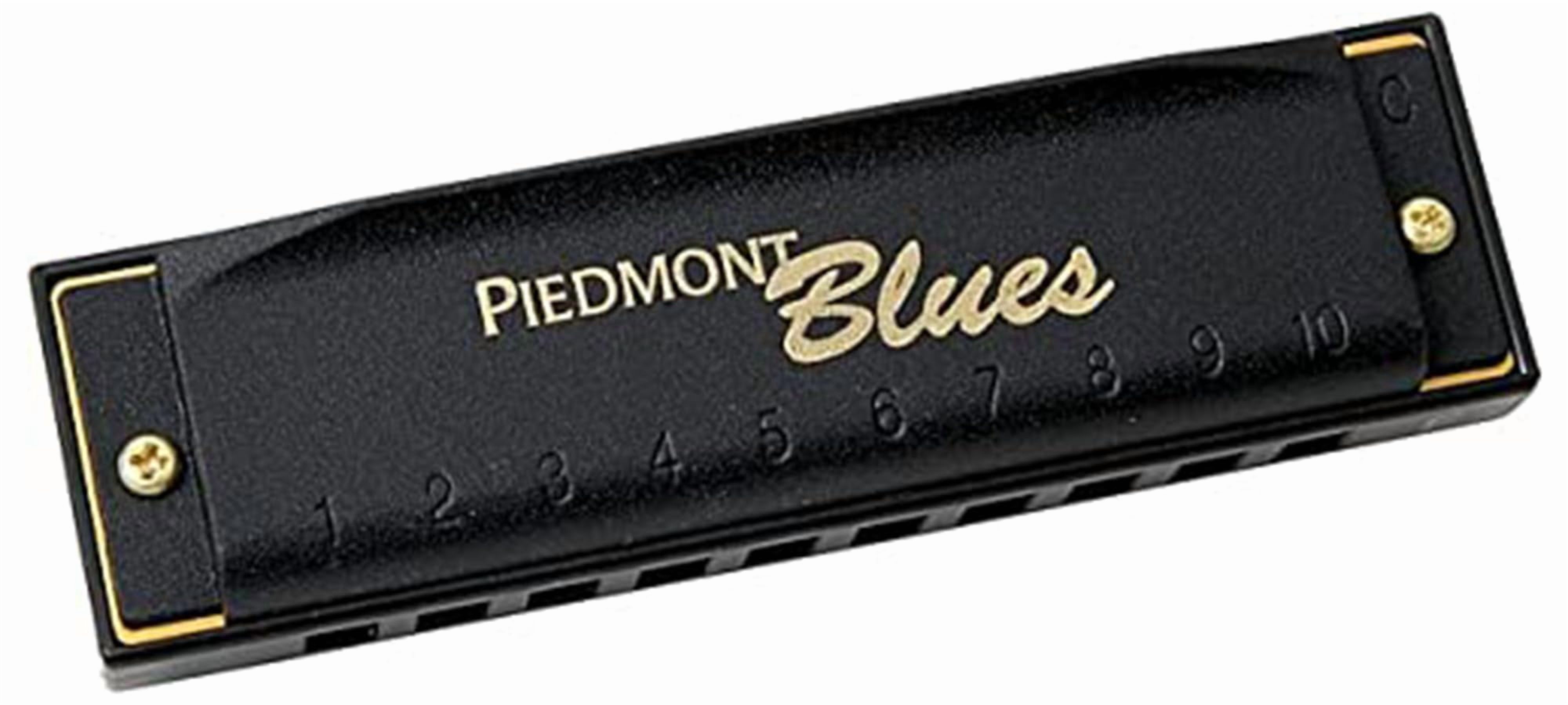 Hohner Piedmont Blues Harmonica 7 Pack - Keys of G, A, Bb, C, D, E, F Bundle with Case, Zip Pouch, Online Manual, and Austin Bazaar Polishing Cloth