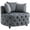 Grey, variant on Luxurious Velvet Tufted Round Accent Chair with Plush Pillows for Living Room and Bedroom, Oversized Barrel Chair (Blue)