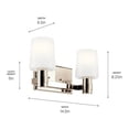 thumbnail image 5 of 55175PN Kichler Lighting Adani - 2 Light Bath Vanity In Modern Style-8.25 Inches Tall and 14.5 Inches Wide-Polished Nickel Finish, 5 of 6