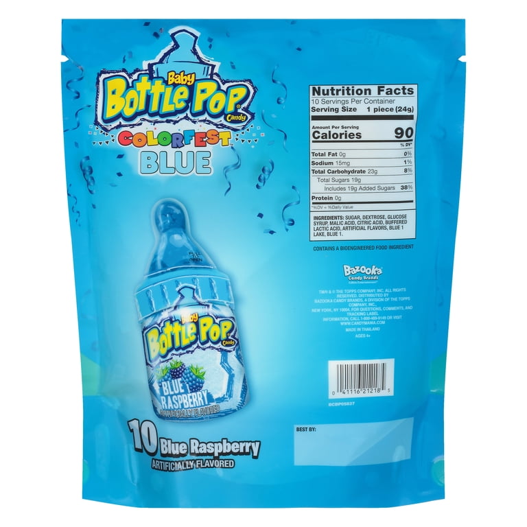 Baby Bottle Pop, Party Pack, 10 Count, Blue Raspberry Flavored