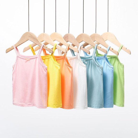 Little Girls Solid Color Camisole Cotton Soft Dance Tank Top for Girls