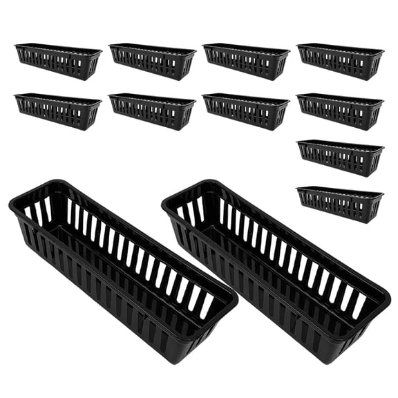DEEPCRAFF Black PP Pen Organizer Cup Multipurpose Desktop Storage 12Pcs