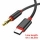 thumbnail image 4 of Adaptador de audio tipo C a 3,5 mm, tejido de nailon, audio auxiliar para coche, auriculares negros, 4 of 6