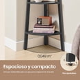 thumbnail image 3 of Estantería de Esquina, 4 Niveles, Marco de Acero, para Salón, Dormitorio, Balcón, Industrial, Gris Carbón y Negro Mate, 3 of 6