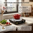 thumbnail image 6 of AORAN Portable Single Burner Electric Cooktop with Plug, Countertop Induction Hob, Compact Hot Plate, Efficient Cooking, Temp Control, Indicator Light, Easy-Clean Stove for Home, Kitchen, Outdoor, 6 of 9