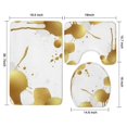 thumbnail image 3 of Gold Splash Marble Pattern Bathroom Rugs Sets 3 Piece,Toilet Cover Set,Absorbent Non Slip Bathroom Mats Sets with U-Shaped Contour Rug Toilet Rug Set, 3 of 5