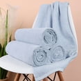 thumbnail image 5 of PiccoCasa Cotton Bath Towels 4 Pack 27"x54" Absorbent Waffle Weave Spa Blue, 5 of 7