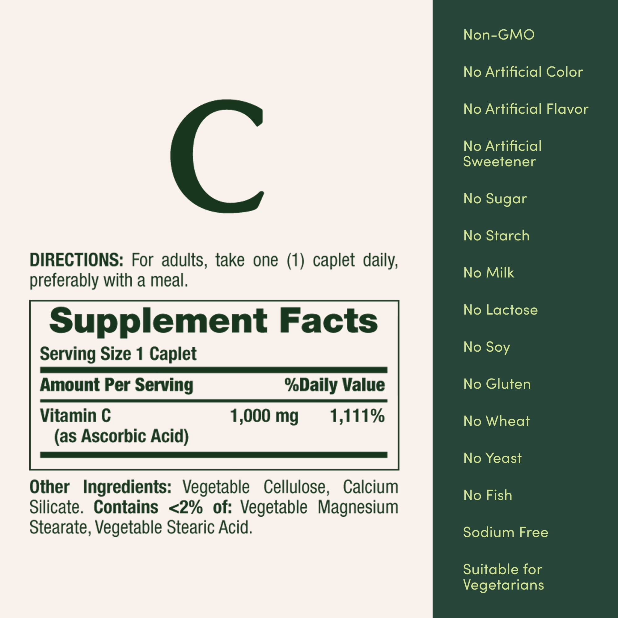 Nature's Bounty Vitamin C 1000mg Caplets, Immune Support Antioxidant Health Supplement, Non-GMO, Gluten-Free, 100 Count