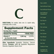 Nature's Bounty Vitamin C 1000mg Caplets, Immune Support Antioxidant Health Supplement, Non-GMO, Gluten-Free, 100 Count