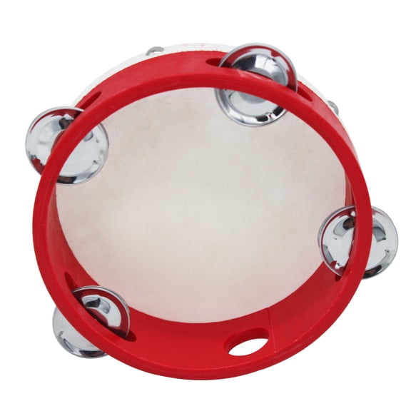 Tomshoo 6 Inch Hand Tambourine, Single Row Metal Jingles, Sheepskin Drum Skin, Musical Timbrel for Adults and Kids