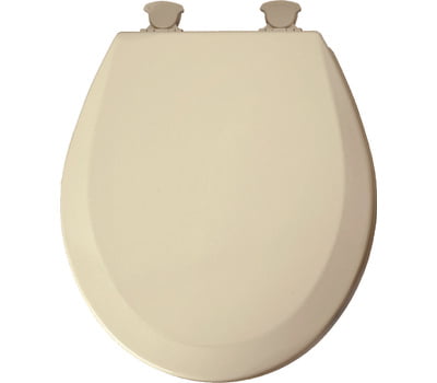 Bone Round Mayfair 41EC 006 Molded Wood Toilet Seat with Lift-Off Hinges 