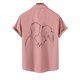 thumbnail image 4 of Mens Manga Corta Botón Abajo Camisas, Cuello de Vuelta Impresa Blusa, Top de Verano de la Moda Casual, 4 of 9