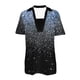 thumbnail image 2 of Tops Cortos para las Mujeres Blusas Impresas Manga Corta Turndown Collar Camiseta, Tops de Blusa para las Mujeres Casual, 2 of 4