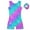 Blue Purple, variant on Girl Gymnastic Leotards with Hair Scrunchie Sparkle Dance Unitards for 4-12Years