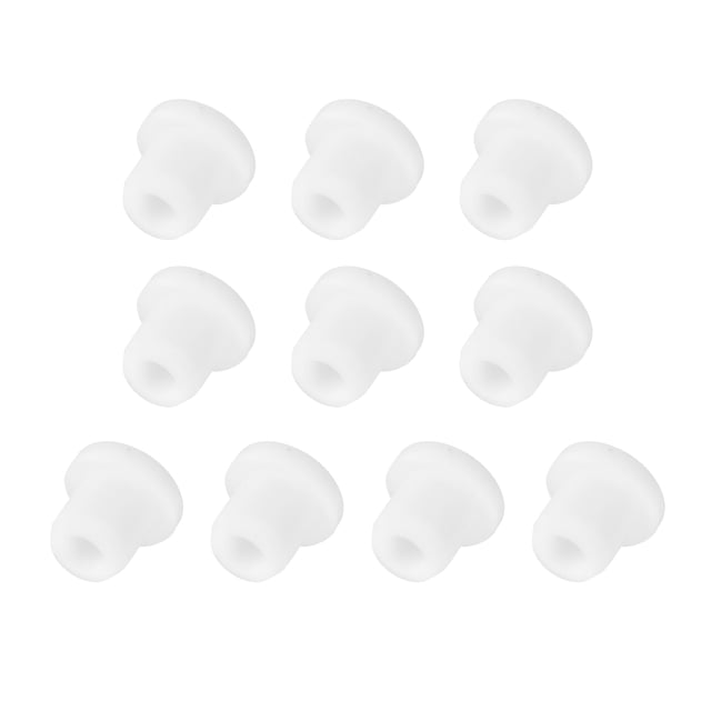 10 PCS Tapón de repuesto de silicona para sal, tapón hueco reutilizable de 2/5 in para botella, blanco