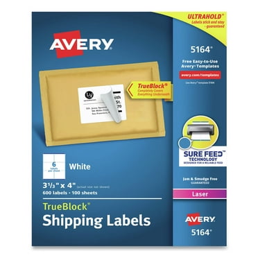 Avery Shipping Labels with Sure Feed for Color Laser Printers ...