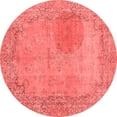 thumbnail image 1 of Ahgly Company Indoor Round Abstract Red Modern Area Rugs, 3' Round, 1 of 4
