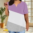 thumbnail image 2 of fatyb Women's Plus Size Tops V Neck Short Sleeve Tee Blouses Printed Summer Casual Loose Tunic Shirts, 2 of 6