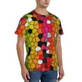 thumbnail image 4 of Yiaed Colorful Tie Dye Stained Glass 1 Print Mens Short Sleeve Tight Fit T-Shirt, Crewneck Casual Tee-Small, 4 of 5