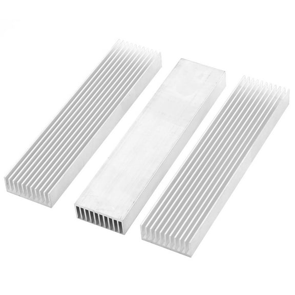 Unique Bargains 3Pcs Aluminum Heat Radiator Heatsink Cooling Fin 150x35x14mm Silver Tone