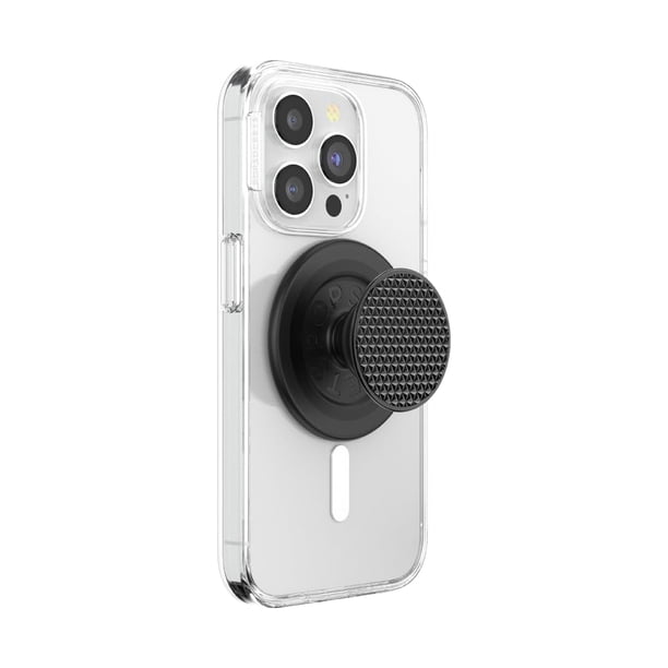 Phone Grip PopSockets para MagSafe Alum Triangle, moleteado, negro