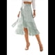 thumbnail image 2 of Falda Midi con Abertura y Volantes en el Bajo, con Nudo y Estampado Floral Bohemio para Mujer Verde M, 2 of 10