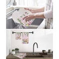 thumbnail image 5 of Spring Easter Kitchen Dish Towels for Drying Dishes Set of 3, Watercolor Floral Eggs Rabbits Leaf Pink Plaid Waffle Weave Microfiber Hand Tea Bathroom Towels Quick Dry & Absorbent Towel 12x12, 5 of 7