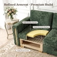 thumbnail image 6 of Advwin 126" U-Shaped Oversized Modular Sectional Sofa with Ottoman, Storage Under Each Seat & Gold Metal Accents, 7-Seater Modern Luxury Chenille Convertible Cloud Couch for Living Room, Dark Green, 6 of 14