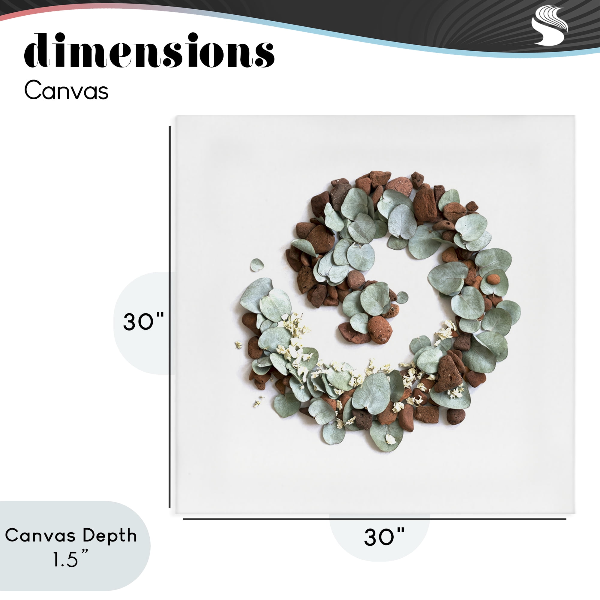 Stupell Industries Eucalyptus & Pebbles Spiral Canvas Wall Art, design by Beth Adoette
